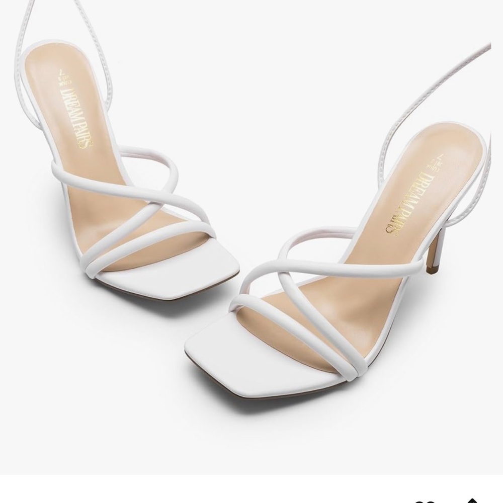 Chic White Strappy Dream Paris Heels - size 9 worn twice inside only
